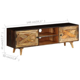 NNEVL TV Cabinet Solid Mango Wood 140x30x45 cm