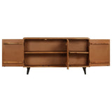 NNEVL Sideboard Solid Mango Wood 140x35x75 cm