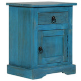 NNEVL Bedside Table Solid Mango Wood 40x30x50 cm Blue