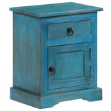 NNEVL Bedside Table Solid Mango Wood 40x30x50 cm Blue