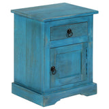 NNEVL Bedside Table Solid Mango Wood 40x30x50 cm Blue