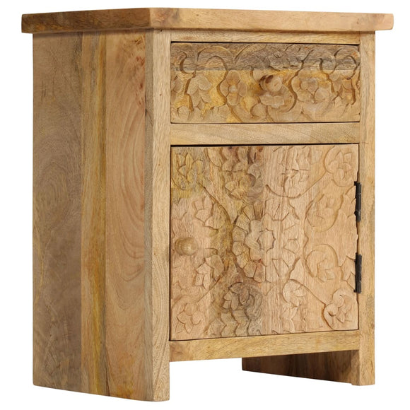 NNEVL Bedside Table Solid Mango Wood 40x30x50 cm