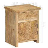 NNEVL Bedside Table Solid Mango Wood 40x30x50 cm