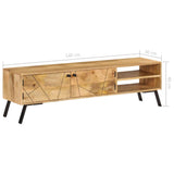 NNEVL TV Cabinet Solid Mango Wood 140x30x40 cm