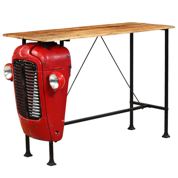 NNEVL Tractor Bar Table Solid Mango Wood Red 60x150x107 cm