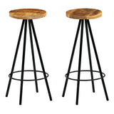 NNEVL Bar Set 3 Piece Solid Mango Wood 60x60x107 cm