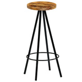 NNEVL Bar Set 3 Piece Solid Mango Wood 60x60x107 cm