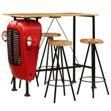 NNEVL Bar Set 5 Piece Solid Mango Wood 120x60x107 cm