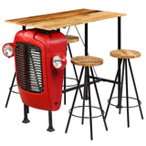 NNEVL Bar Set 5 Piece Solid Mango Wood 120x60x107 cm