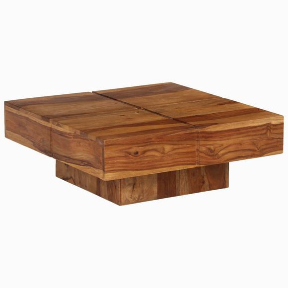 NNEVL Coffee Table Solid Sheesham Wood 80x80x30 cm