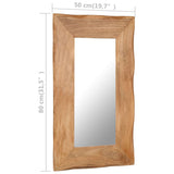 NNEVL Cosmetic Mirror 50x80 cm Solid Acacia Wood