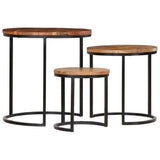 NNEVL Coffee Table Set 3 Pieces Solid Acacia Wood Sheesham Finish