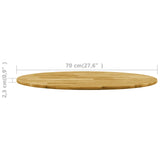 NNEVL Table Top Solid Oak Wood Round 23 mm 700 mm