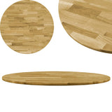 NNEVL Table Top Solid Oak Wood Round 23 mm 800 mm