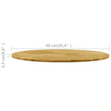 NNEVL Table Top Solid Oak Wood Round 23 mm 900 mm
