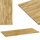 NNEVL Table Top Solid Oak Wood Rectangular 23 mm 120x60 cm