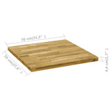 NNEVL Table Top Solid Oak Wood Square 44 mm 70x70 cm