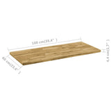 NNEVL Table Top Solid Oak Wood Rectangular 44 mm 100x60 cm