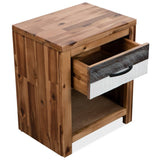 NNEVL Bedside Table Solid Acacia Wood 40x30x48 cm