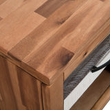 NNEVL Bedside Table Solid Acacia Wood 40x30x48 cm