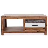 NNEVL Coffee Table Solid Acacia Wood 90x50x37.5 cm