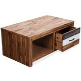 NNEVL Coffee Table Solid Acacia Wood 90x50x37.5 cm