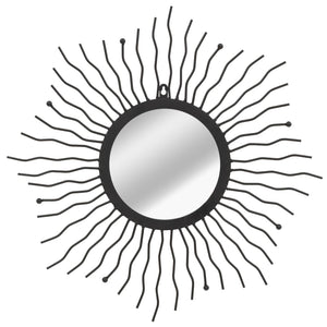 NNEVL Wall Mirror Sunburst 60 cm Black