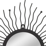NNEVL Wall Mirror Sunburst 60 cm Black