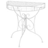 NNEVL Side Table Vintage Style Half Round Metal 72x36x74 cm Silver
