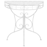 NNEVL Side Table Vintage Style Half Round Metal 72x36x74 cm Silver