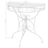 NNEVL Side Table Vintage Style Half Round Metal 72x36x74 cm Silver