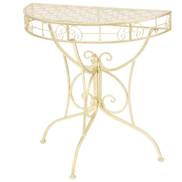 NNEVL Side Table Vintage Style Half Round Metal 72x36x74 cm Gold
