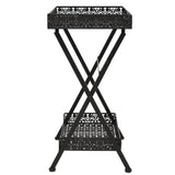 NNEVL Folding Tea Table Vintage Style Metal 58x35x72 cm Black