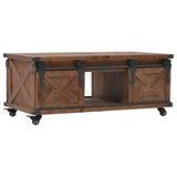 NNEVL Coffee Table Solid Fir Wood 91x51x38 cm Brown
