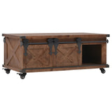 NNEVL Coffee Table Solid Fir Wood 91x51x38 cm Brown