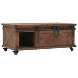 NNEVL Coffee Table Solid Fir Wood 91x51x38 cm Brown