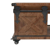 NNEVL Coffee Table Solid Fir Wood 91x51x38 cm Brown
