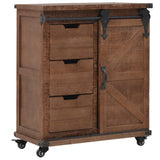 NNEVL Storage Cabinet Solid Fir Wood 64x33.5x75 cm Brown