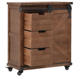 NNEVL Storage Cabinet Solid Fir Wood 64x33.5x75 cm Brown