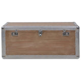 NNEVL Storage Box Solid Fir Wood 91x52x40 cm Brown
