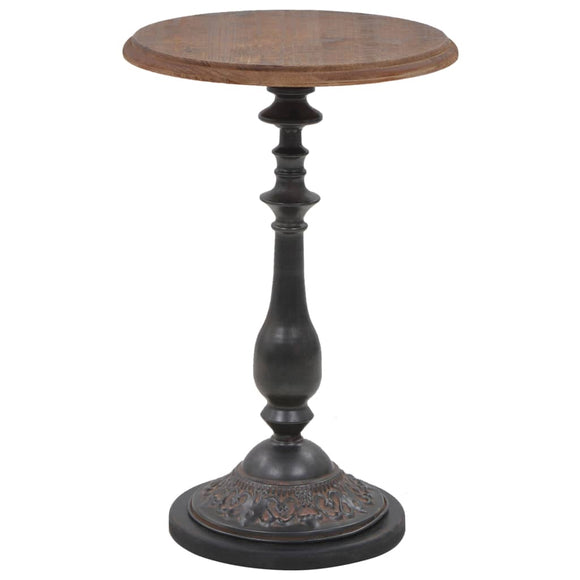 NNEVL End Table Solid Fir Wood 40x64 cm Brown