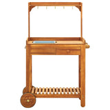 NNEVL Garden Kitchen Trolley Solid Wood Acacia 92x43.5x141.5 cm