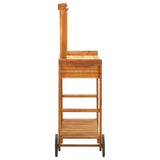 NNEVL Garden Kitchen Trolley Solid Wood Acacia 92x43.5x141.5 cm