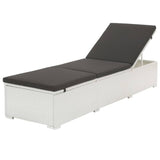 NNEVL Sun Lounger with Cushion Poly Rattan White