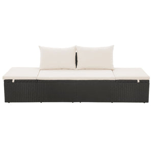 NNEVL  Garden Bed Black 195x60 cm Poly Rattan
