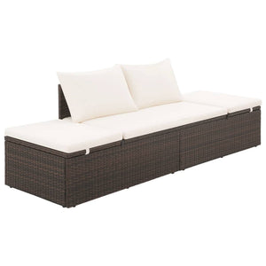NNEVL Garden Bed Brown 195x60 cm Poly Rattan