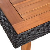 NNEVL 5 Piece Outdoor Dining Set Poly Rattan Black and Brown