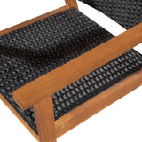 NNEVL 5 Piece Outdoor Dining Set Poly Rattan Black and Brown
