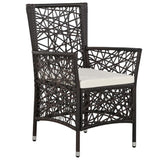 NNEVL 7 Piece Outdoor Dining Set Poly Rattan Brown