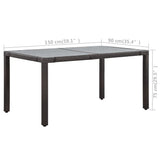 NNEVL 7 Piece Outdoor Dining Set Poly Rattan Brown